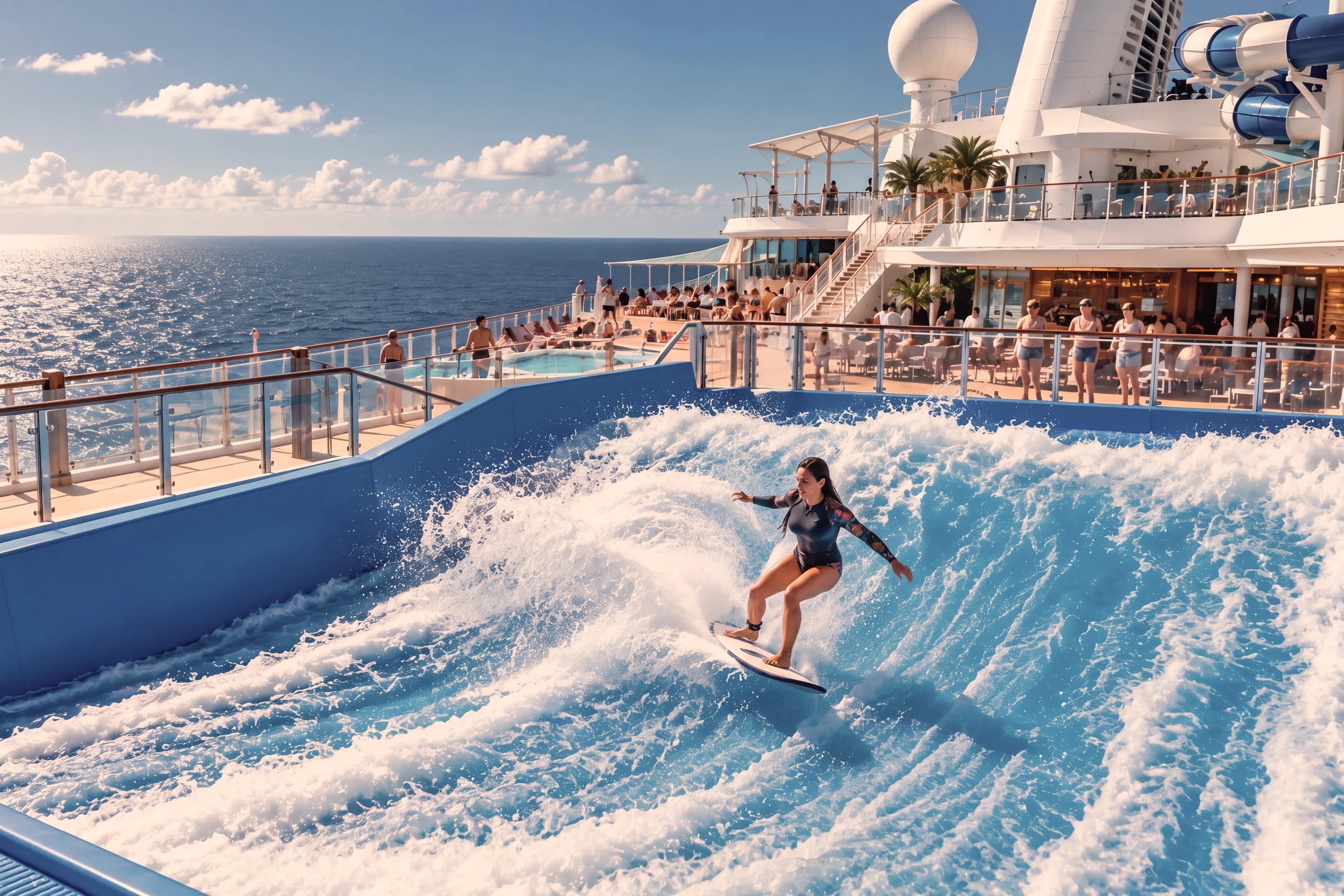 Симулятор сёрфинга FlowRider на верхней палубе